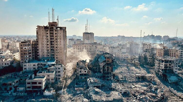 Город Газа после ракетных ударов