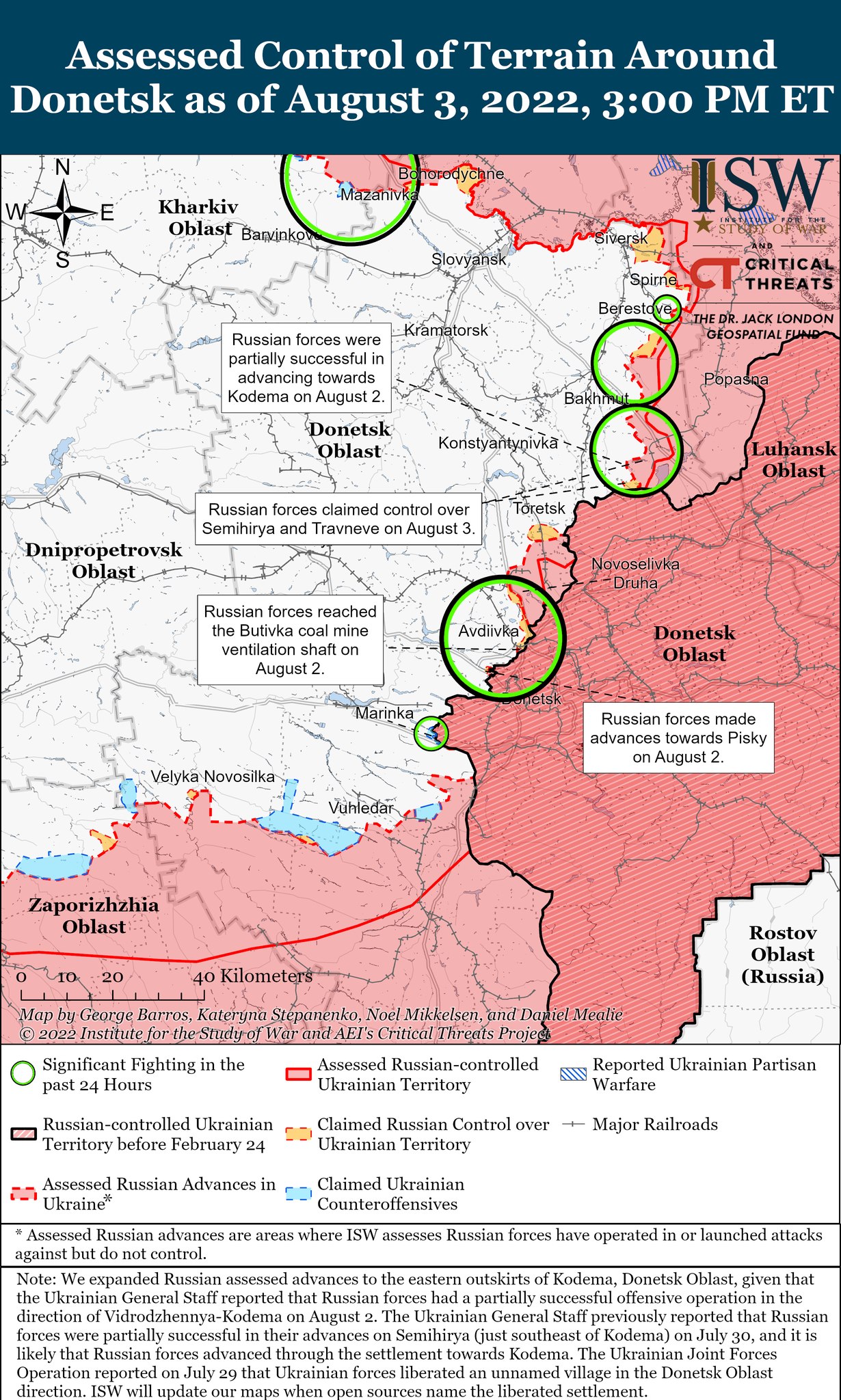 Карта боевых действий в Украине