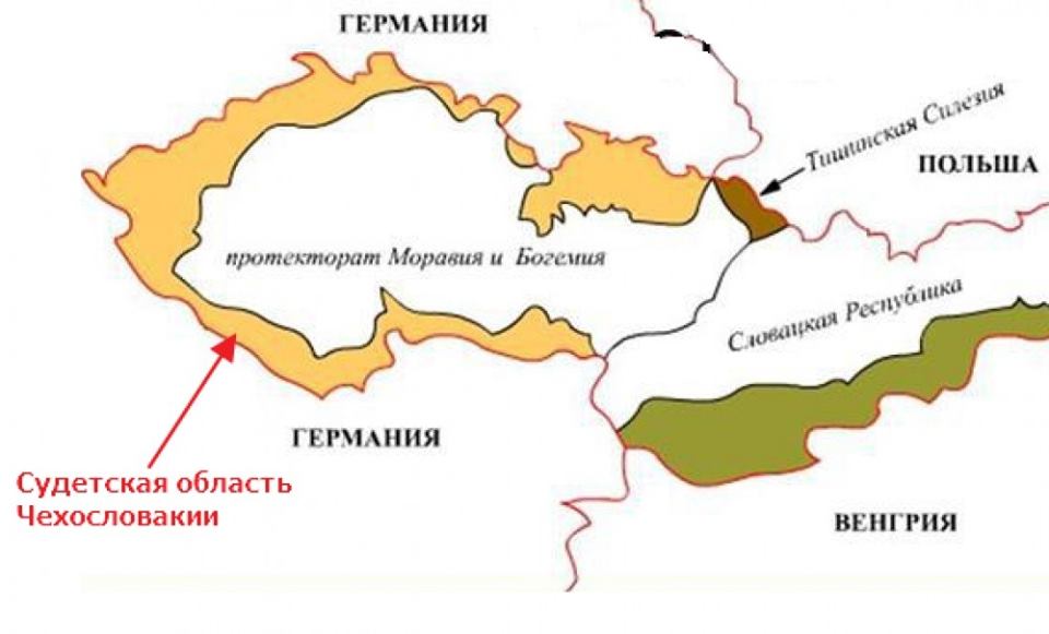 Карта чехословакии 1945 года на русском