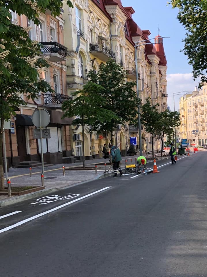 Обустройство улицы Пушкинской в Киеве. Фото: Facebook/ Александр Гусев