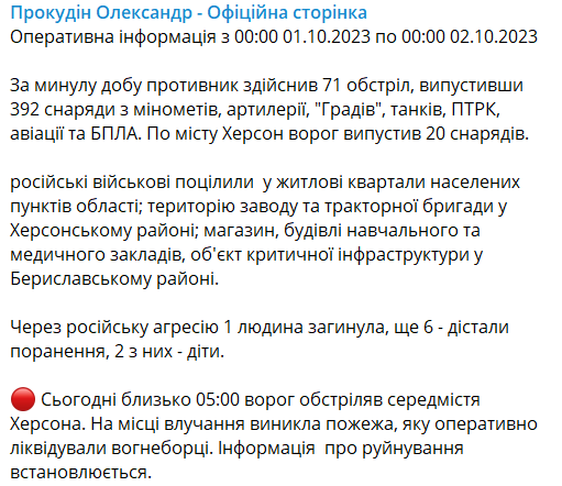 Наслідки обстрілів Херсонської області