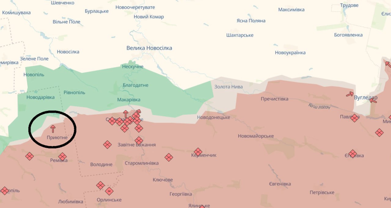 Карта боевых действий. Источник - Телеграм